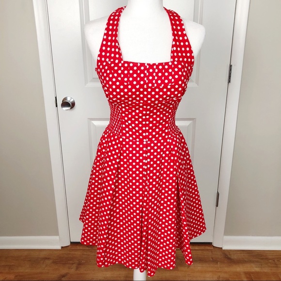 Unique Vintage Dresses & Skirts - Unique Vintage | NWT Polka Dot Swing Dress S F8